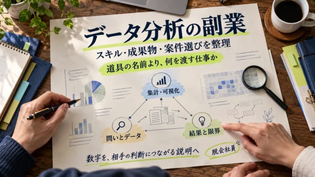 データ分析の副業を、集計可視化、問いとデータ、結果と限界から考える俯瞰の計画図