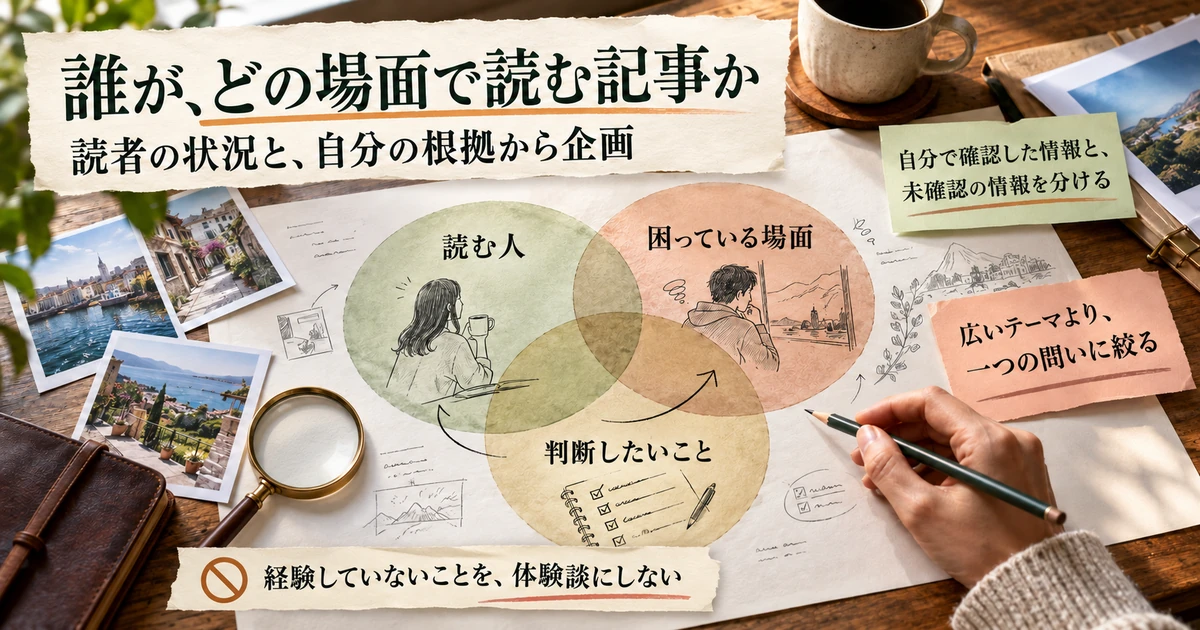 読者・困っている場面・判断したいことを絞って有料記事を企画する