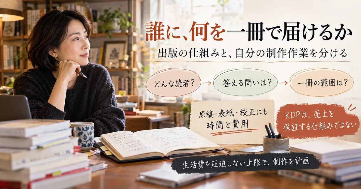 Kindle出版の読者・答える問い・一冊の範囲を定め、制作費と時間を見積もる