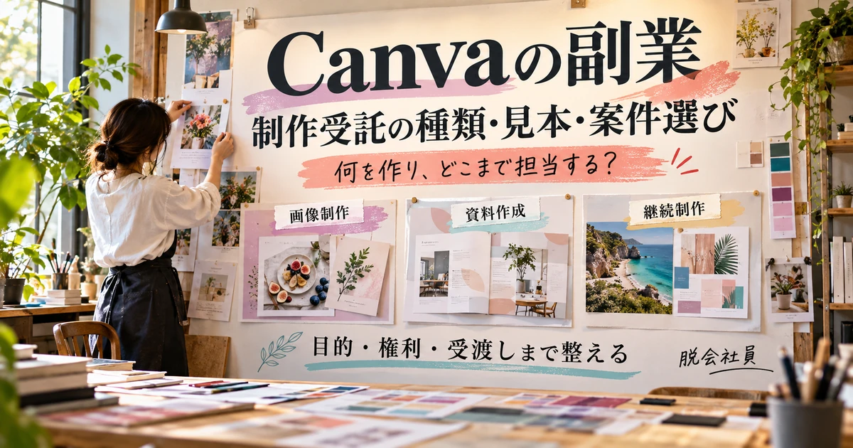 Canvaの副業を画像制作・資料作成・継続制作の担当範囲から考える