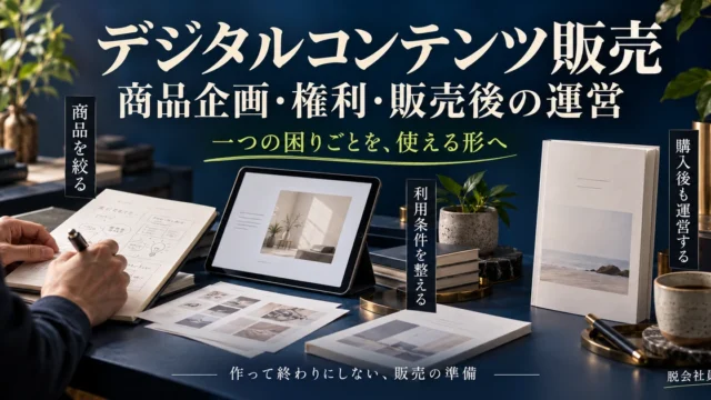 デジタルコンテンツ販売の商品企画・権利・販売後の運営を考える