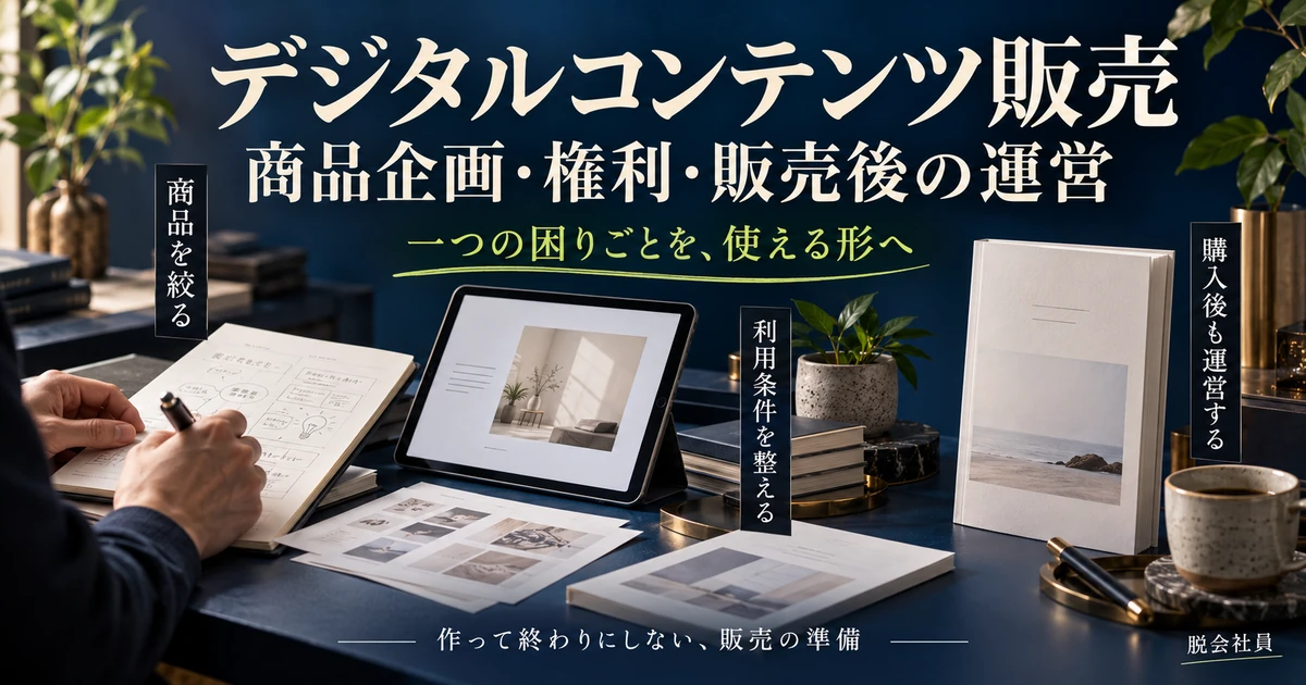 デジタルコンテンツ販売の商品企画・権利・販売後の運営を考える