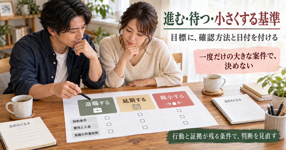 退職・延期・縮小を契約条件・費用と入金・実際の作業時間から考える