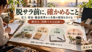 脱サラ前に顧客・利益と入金・仕事量・進退の判断材料をそろえる