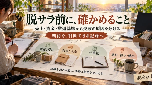 脱サラ前に顧客・利益と入金・仕事量・進退の判断材料をそろえる