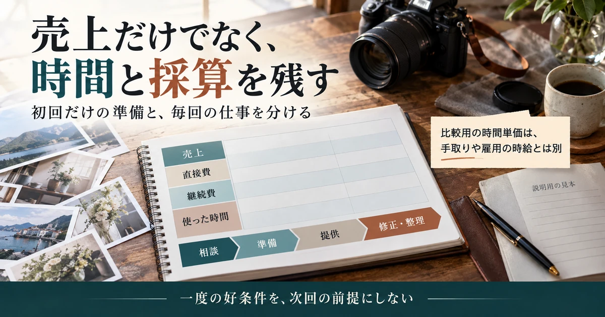 週末起業の売上・直接費・継続費・総時間を記録して採算を比較する