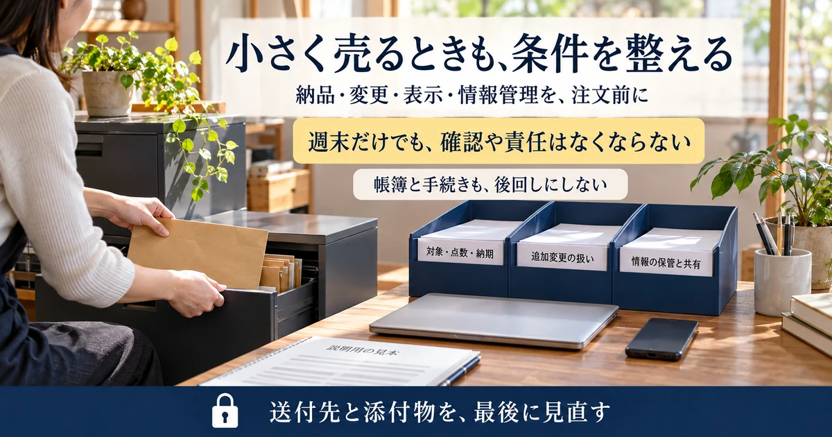 小さな販売でも納品条件・追加変更・情報管理と帳簿手続きを整える