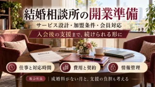 結婚相談所開業でサービス設計・加盟条件・会員対応と情報管理を準備する