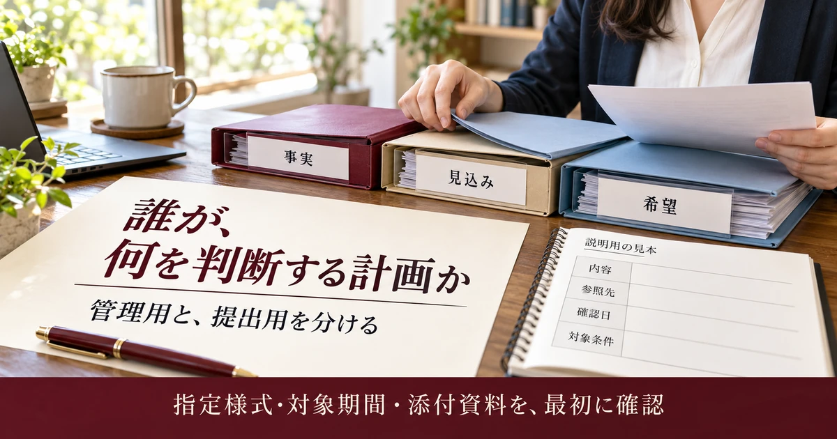 事業計画書の目的を決め事実・見込み・希望と参照資料を分ける