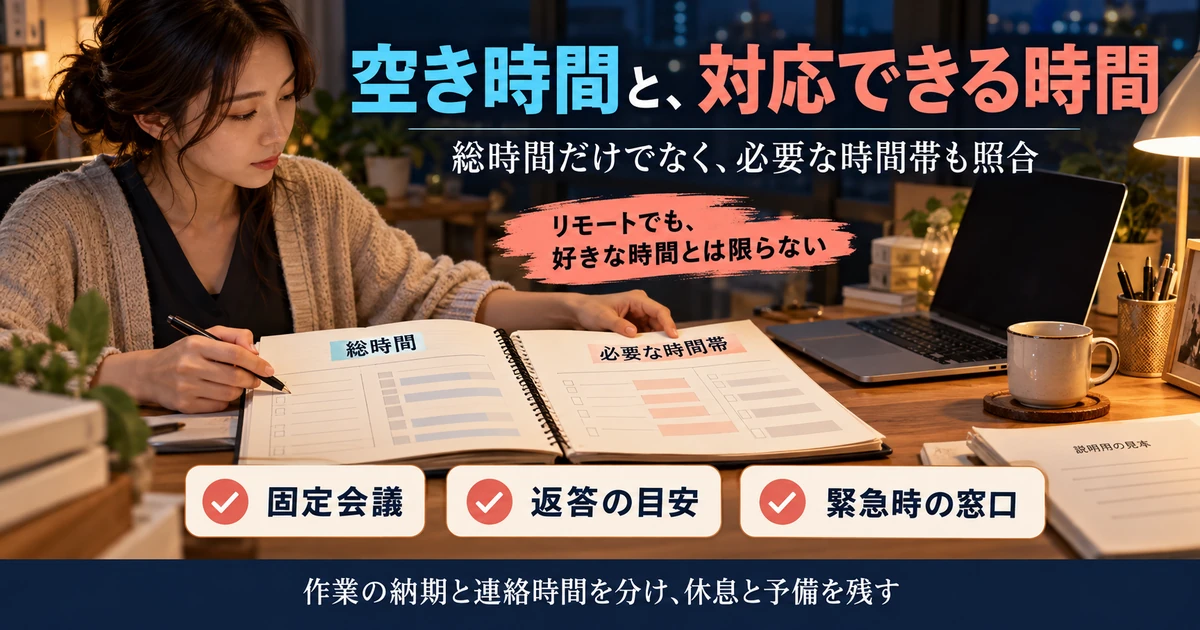 副業の総時間と必要な対応時間帯を照らし合わせる夜の計画