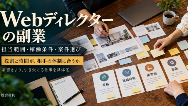 Webディレクターの副業で業務・連絡時間・成果物・権限を整理する制作打ち合わせ