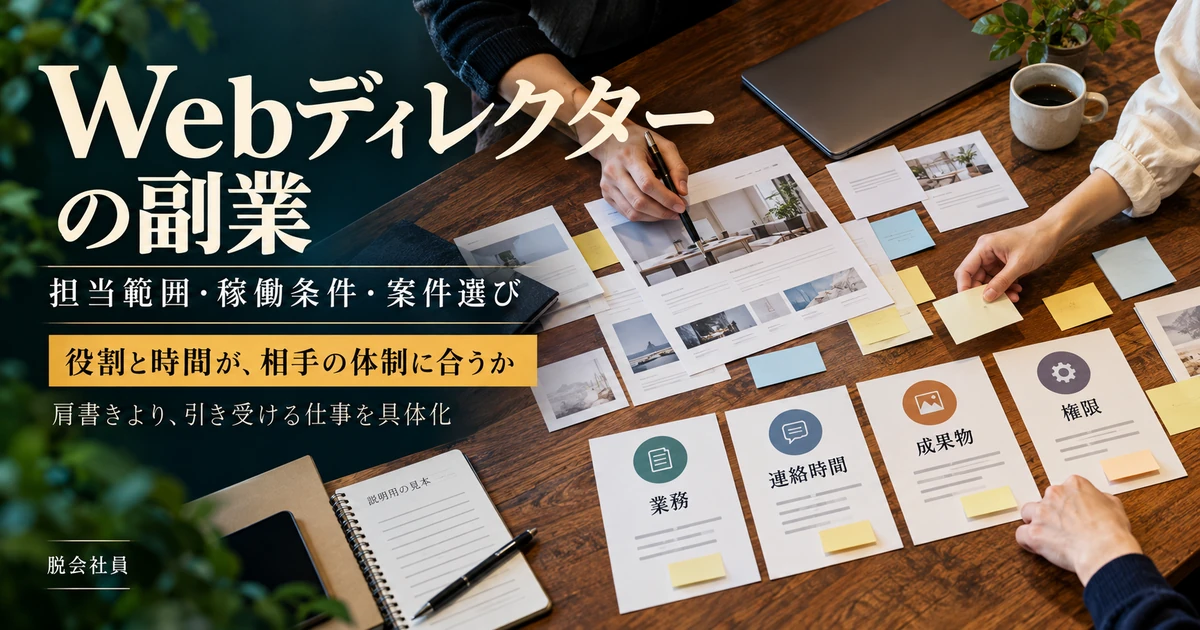 Webディレクターの副業で業務・連絡時間・成果物・権限を整理する制作打ち合わせ