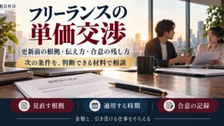 フリーランスの単価交渉で根拠と適用時期と合意の記録を相談する
