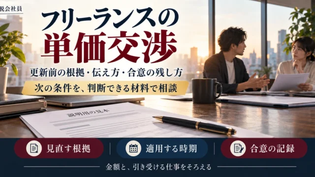 フリーランスの単価交渉で根拠と適用時期と合意の記録を相談する