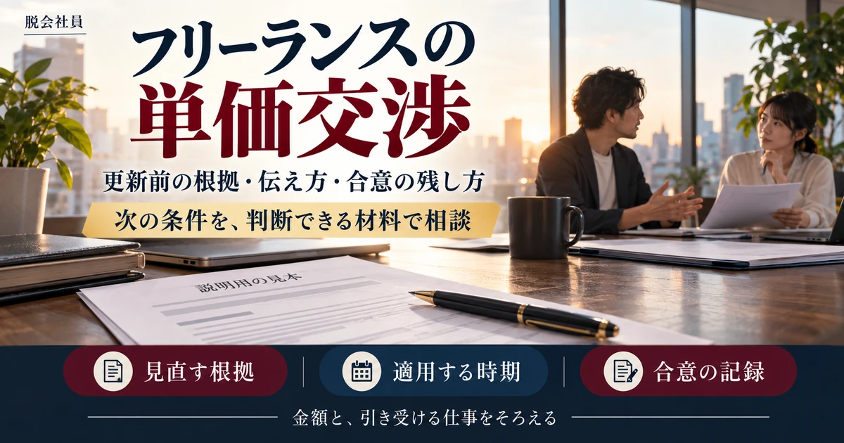 フリーランスの単価交渉で根拠と適用時期と合意の記録を相談する