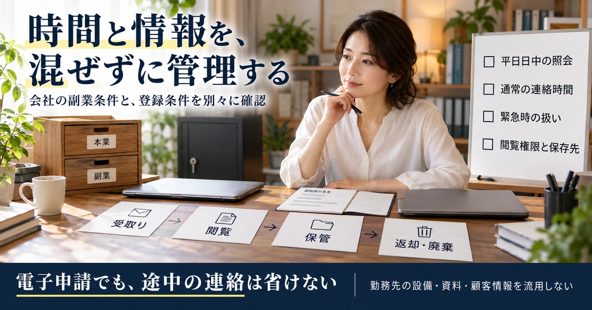 社労士の副業で本業との時間と情報を分けて管理する