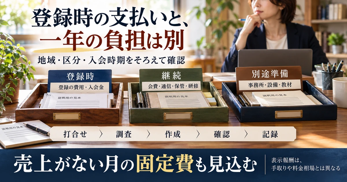登録時と継続時の費用を分けて売上がない月も検討する