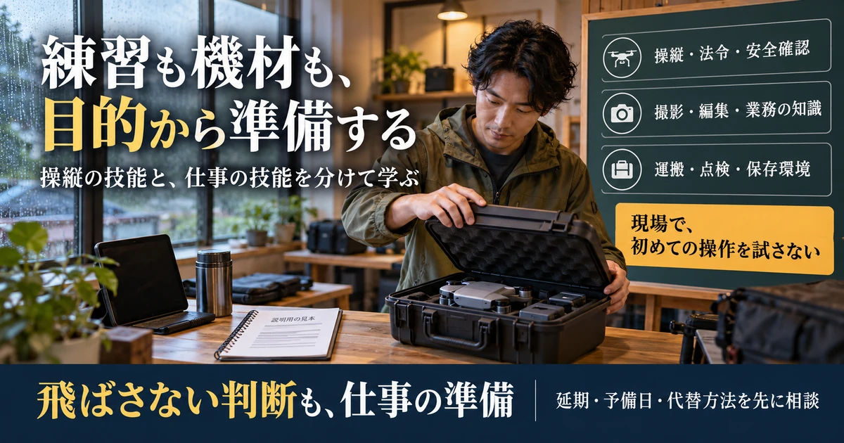 目的に合う技能と機材を準備し飛ばさない判断も考える