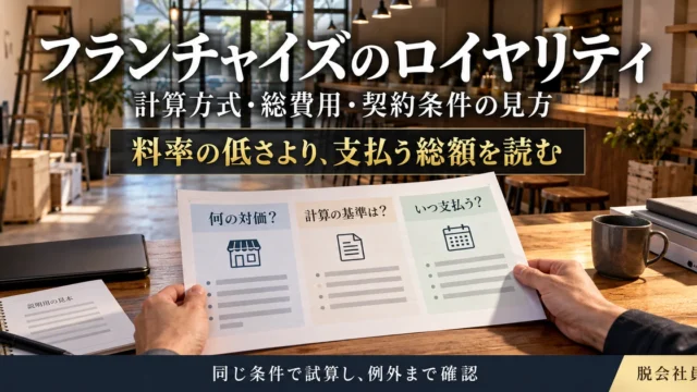 フランチャイズのロイヤリティを対価・計算基準・支払時期から読む