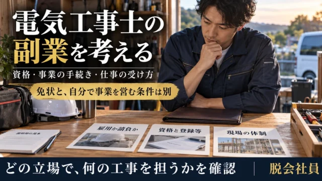 電気工事士の副業で雇用か請負かと資格登録と現場体制を確認