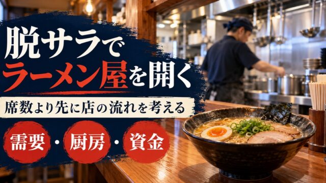 脱サラでラーメン屋を開く。需要・厨房・資金を分けて店の流れを考える。
