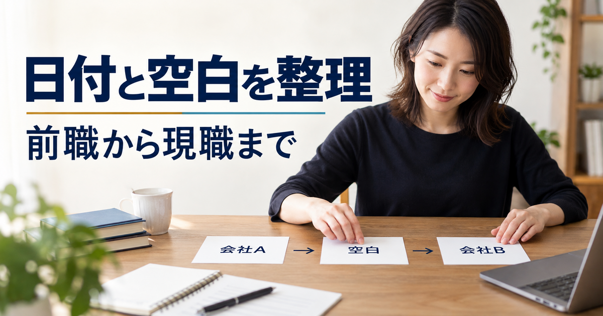 前職と現職の間にある空白期間を時系列で整理する図