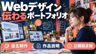 Webデザイン。伝わるポートフォリオを説明する生成イメージ