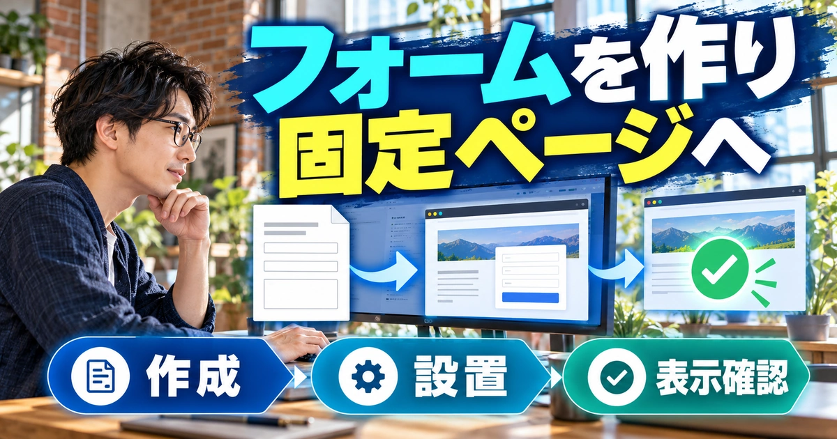 フォームを作り。固定ページへを説明する生成イメージ