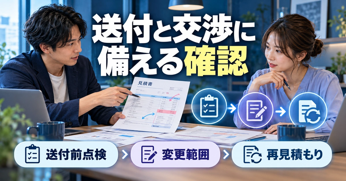 送付と交渉に。備える確認を説明する生成イメージ