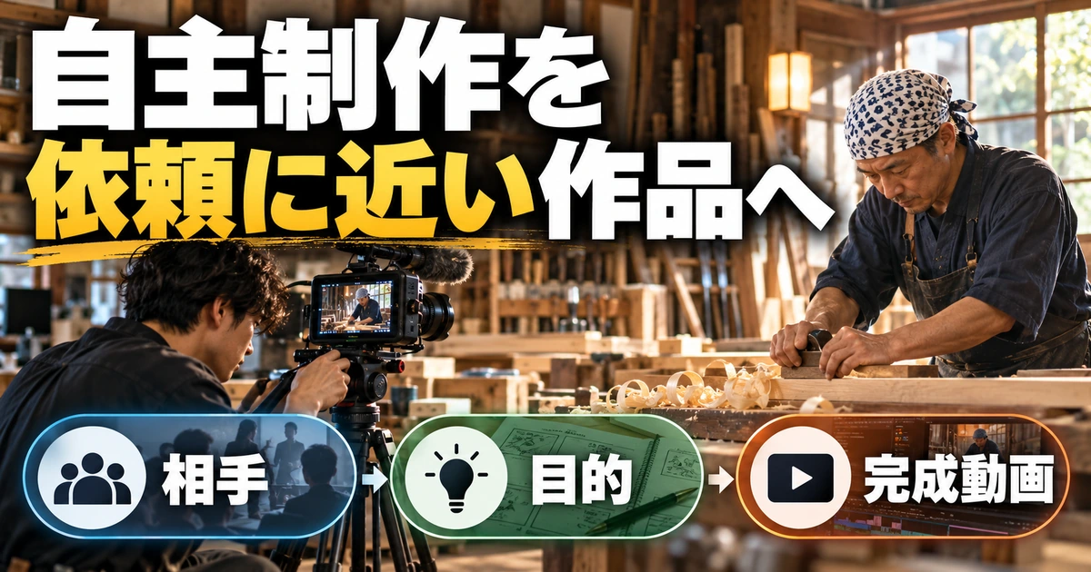 自主制作を作品にするを説明する生成イメージ