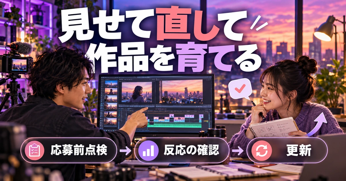 見せて、直して、育てるを説明する生成イメージ