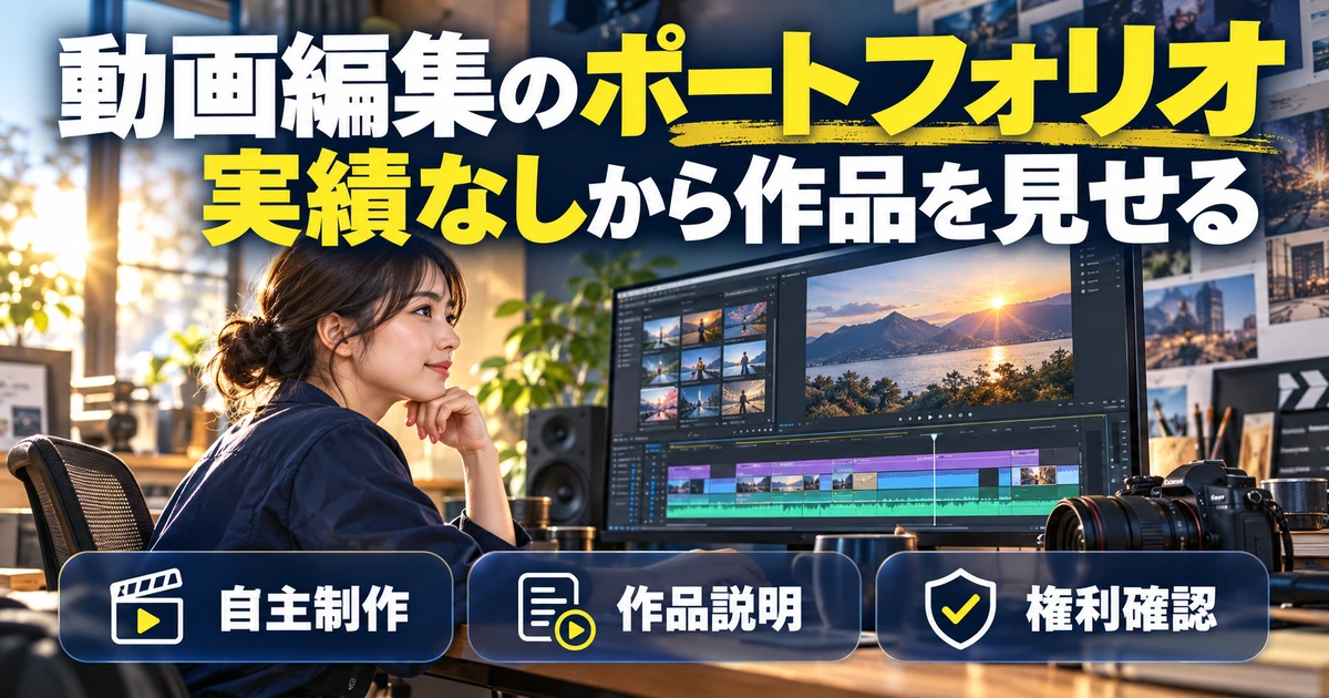 動画編集のポートフォリオの作り方｜実績なしから作品を見せる手順の生成イメージ
