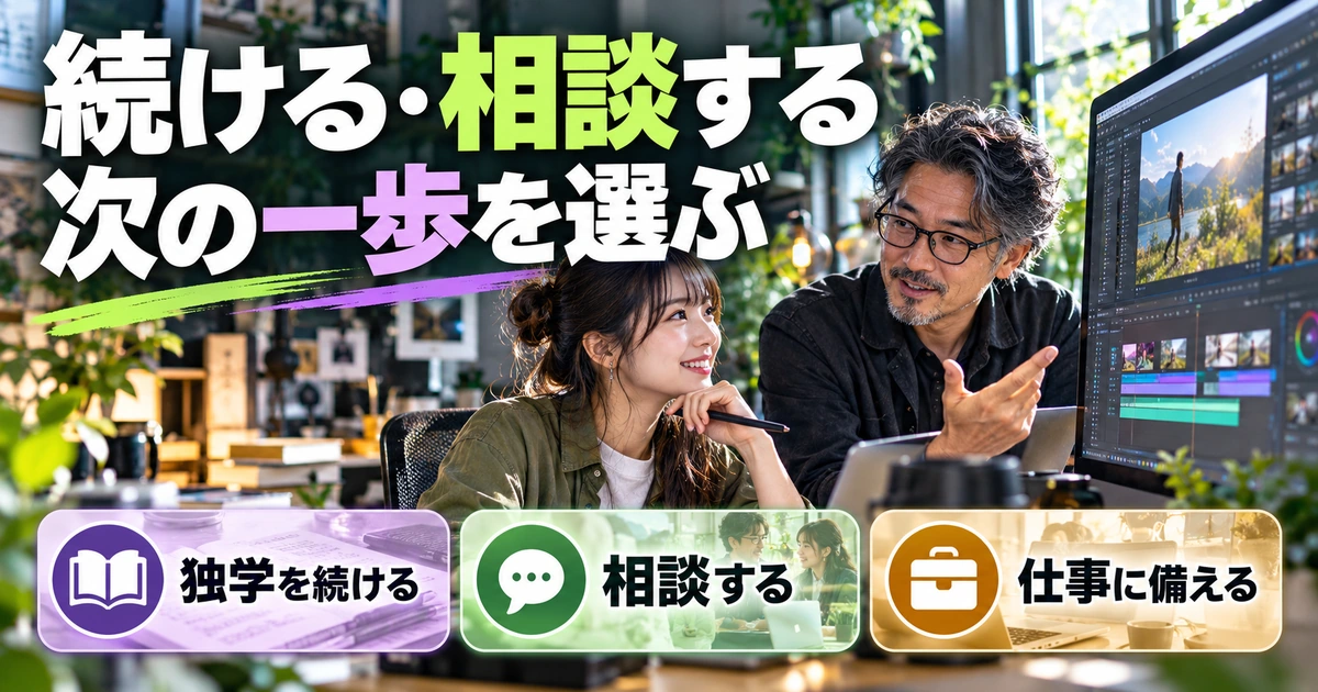 学習から次の一歩へに関する解説用生成イメージ