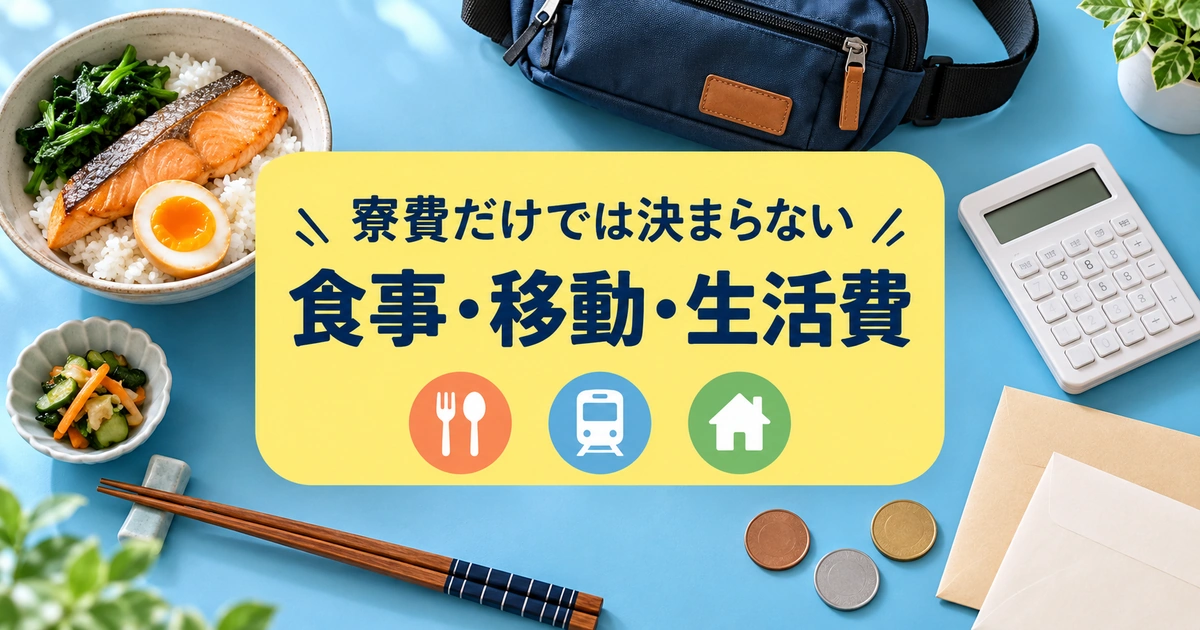 寮費だけでは決まらない。食事・移動・生活費を説明する生成イメージ