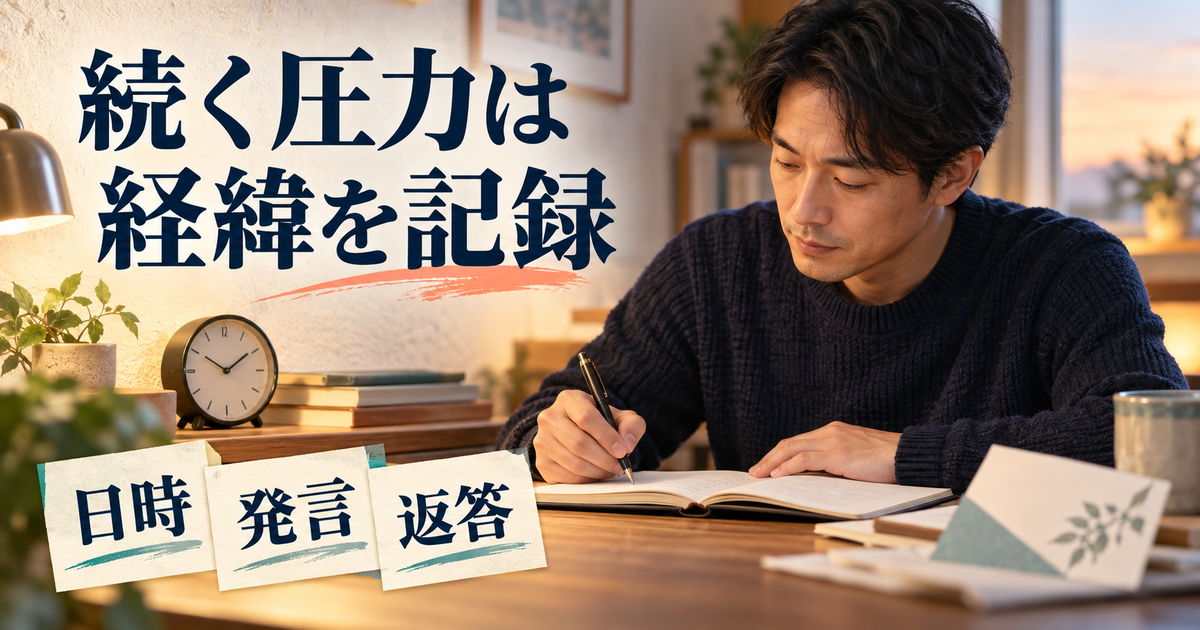面談の日時・発言・自分の返答を記録するイメージ
