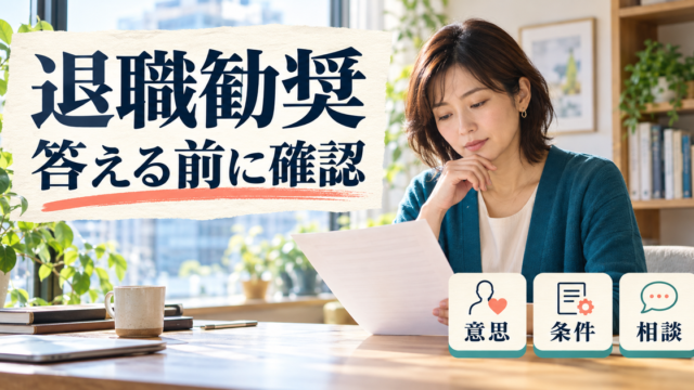 退職勧奨への返答前に意思・条件・相談先を整理するイメージ