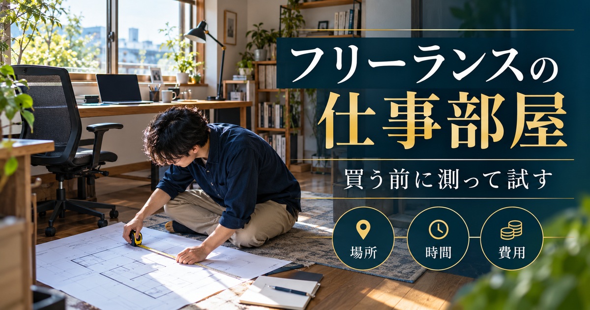 フリーランスの仕事部屋を、買う前に場所・時間・費用で測って試す。