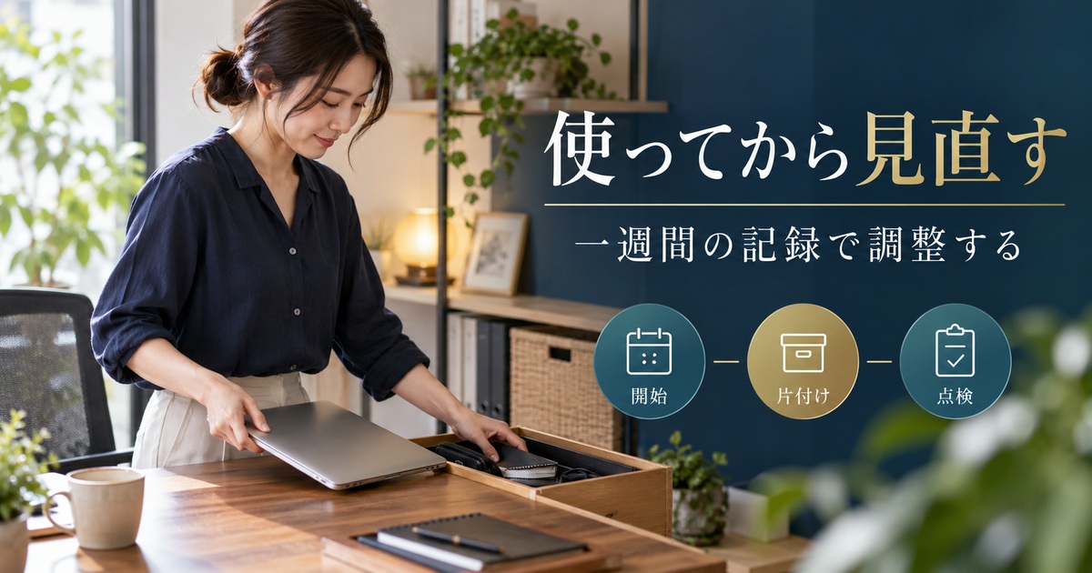 開始・片付け・点検の記録を取り、使ってから仕事部屋を見直す。