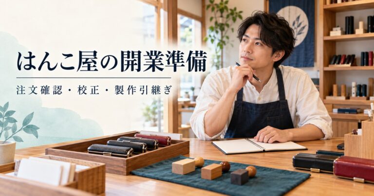 はんこ屋の受注準備を考える架空の店主
