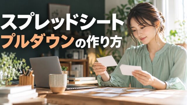 スプレッドシート：プルダウンの候補と入力を確認する生成イメージ
