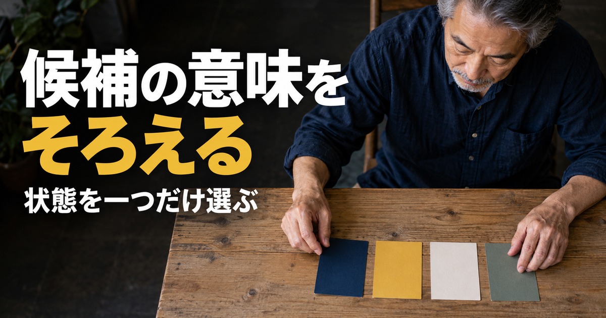 候補の意味をそろえる:プルダウンの候補と入力を確認する生成イメージ