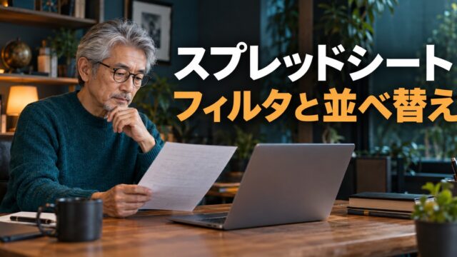 スプレッドシート：フィルタ条件と表の範囲を確認する生成イメージ
