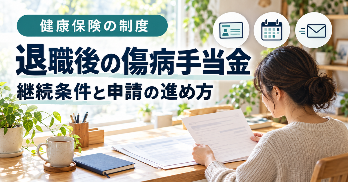 退職後の傷病手当金の申請書類を落ち着いて確認する人