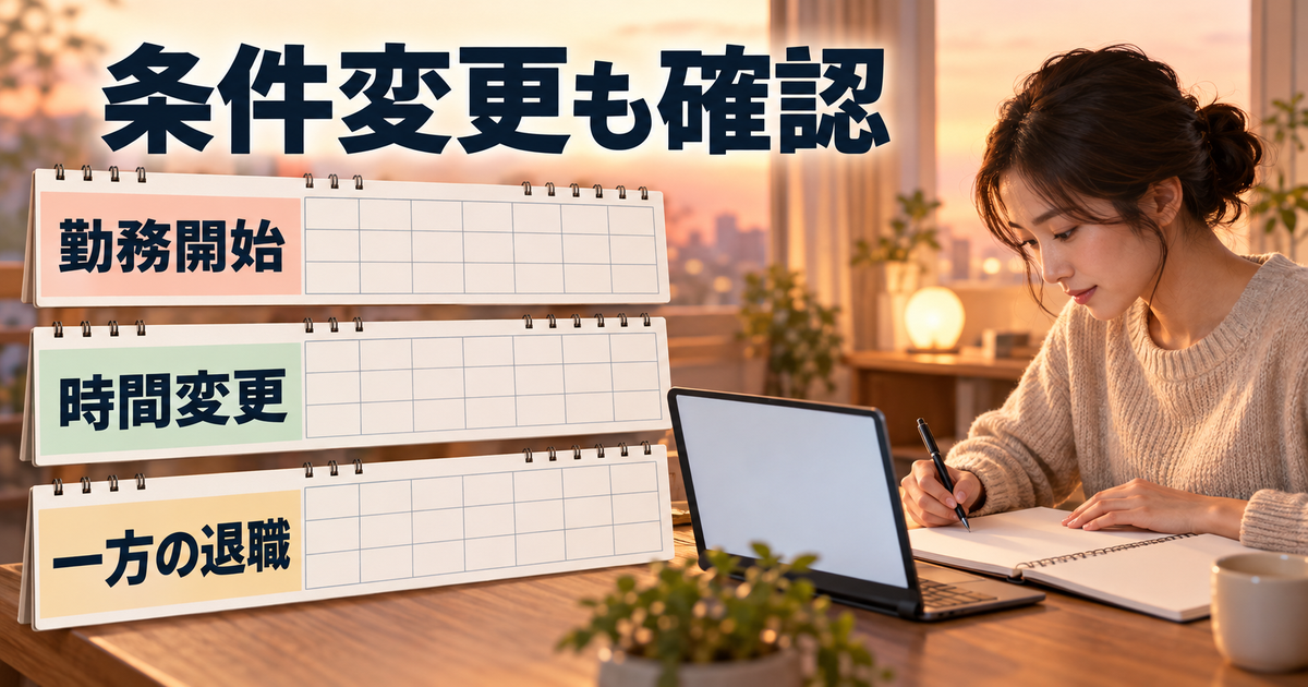勤務条件の変更に合わせて会社への連絡と資格情報を見直す