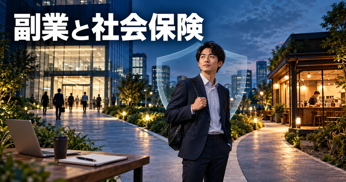 本業と副業の働き方を分けて社会保険を確認する会社員