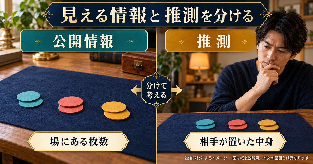 公開される場の枚数と相手の中身についての推測を分ける教材画像