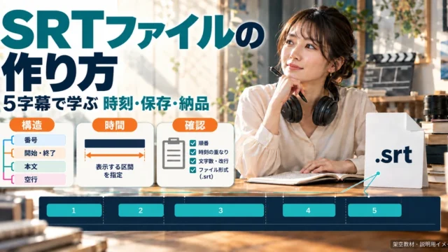 SRTファイルの構造、時刻、保存と納品前確認を学ぶ記事の案内