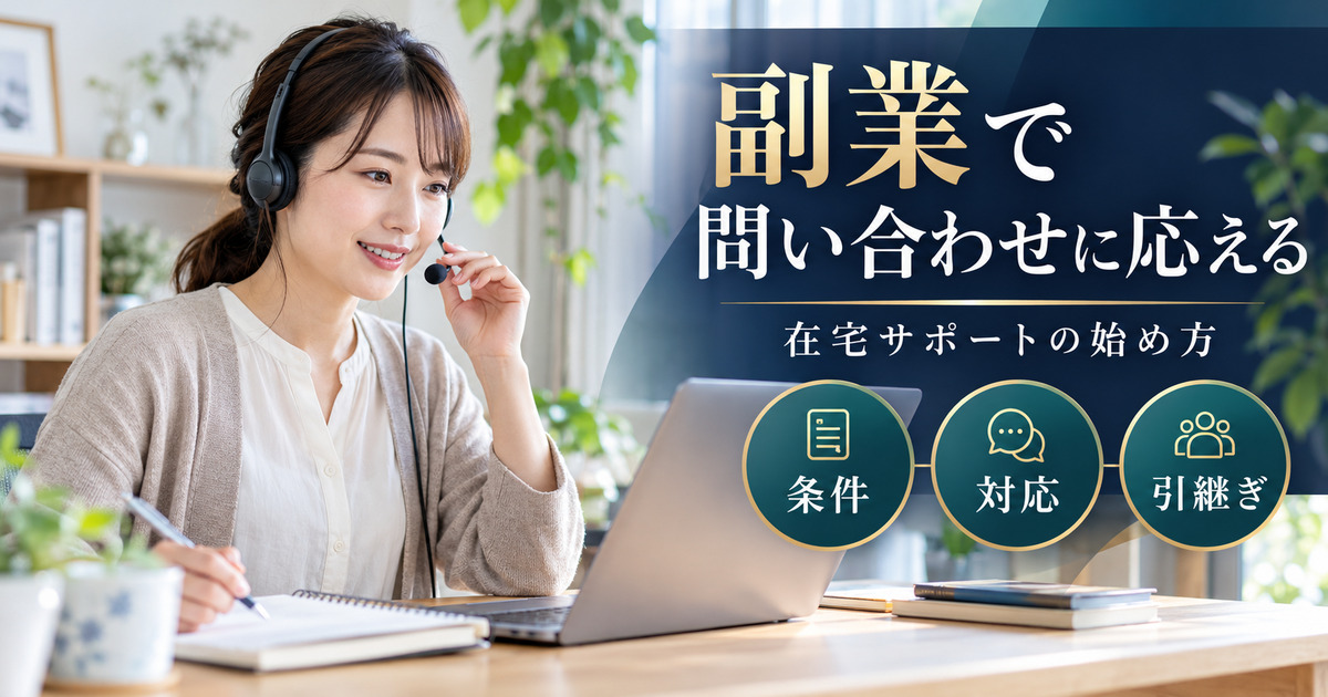 副業で問い合わせに応える。在宅サポートの始め方。条件・対応・引継ぎの確認ポイント。
