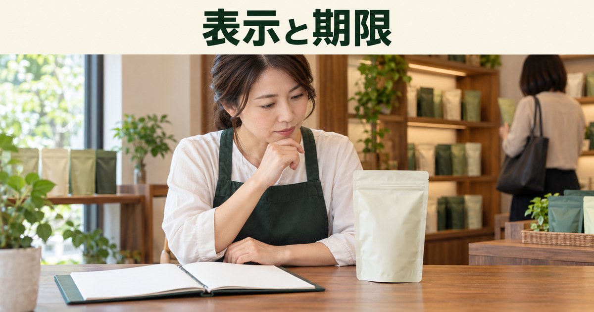 店主が包装済み商品の情報を確認するイメージ