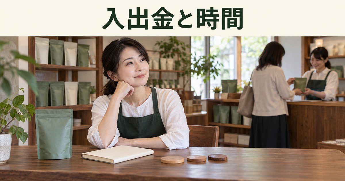 店主が仕入れと販売の計画を見直すイメージ